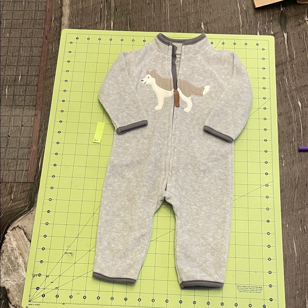 Carter's Gray Bodysuit with Dog Design